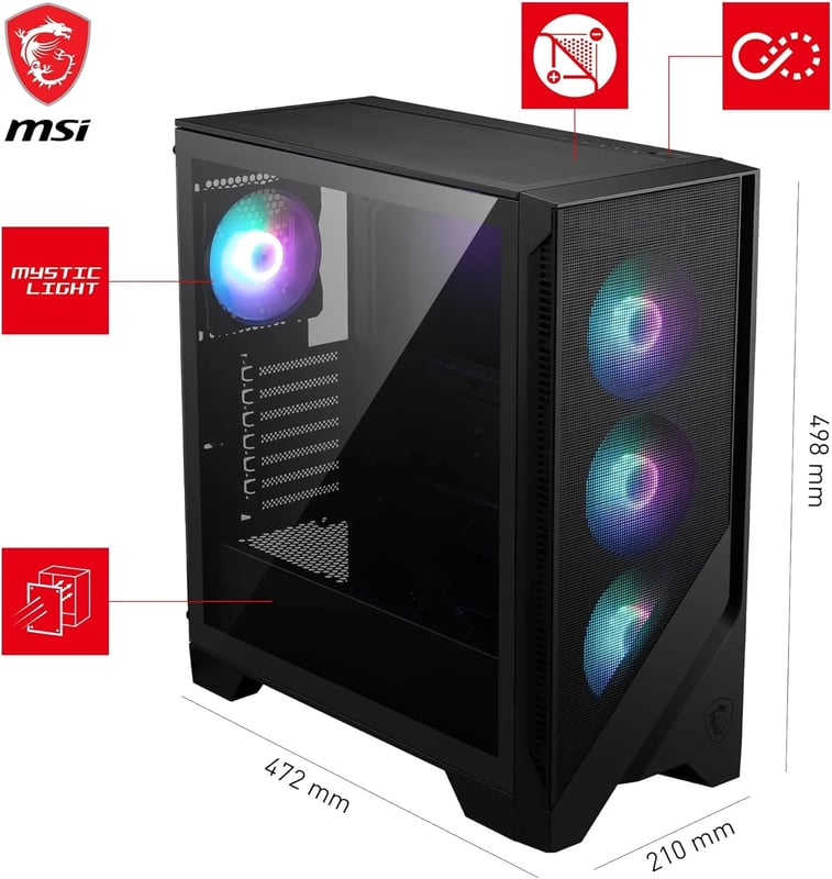 كيس MSI MAG Forge 320R Mid-Tower Airflow أسود - 4