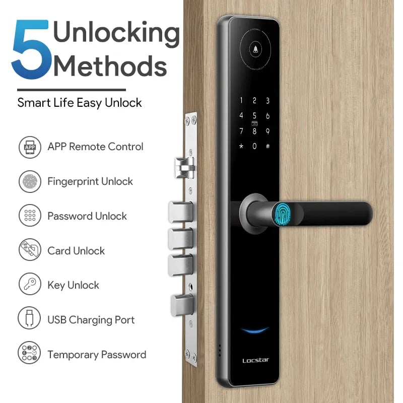 Locstar LS-A60 Smart Door Lock 6-in-1 WiFi App Fingerprint Keypad - 3
