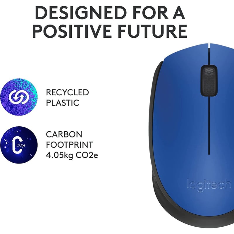 ماوس Logitech M171 1000 DPI لاسلكي أسود - 38
