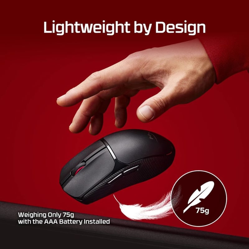ماوس HyperX Pulsefire Fuse لاسلكي 12000 DPI 6 Buttons 75g أسود - 3