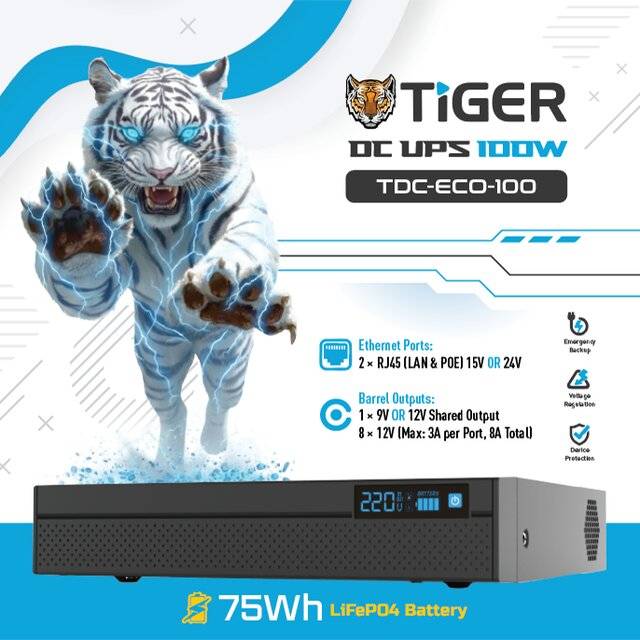 Tiger TDC-ECO-100 100W 75Wh LiFePO4 Multi-Output Mini DC UPS - 3