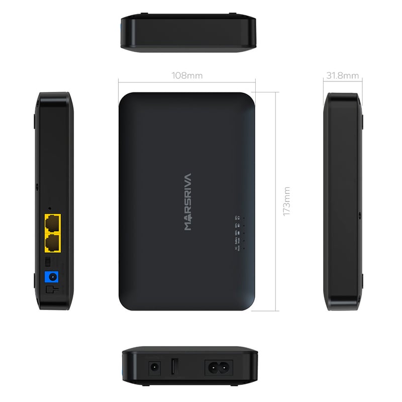 MARSRIVA KP2 Series Smart Mini DC UPS 10000mAh 18W PoE - 2