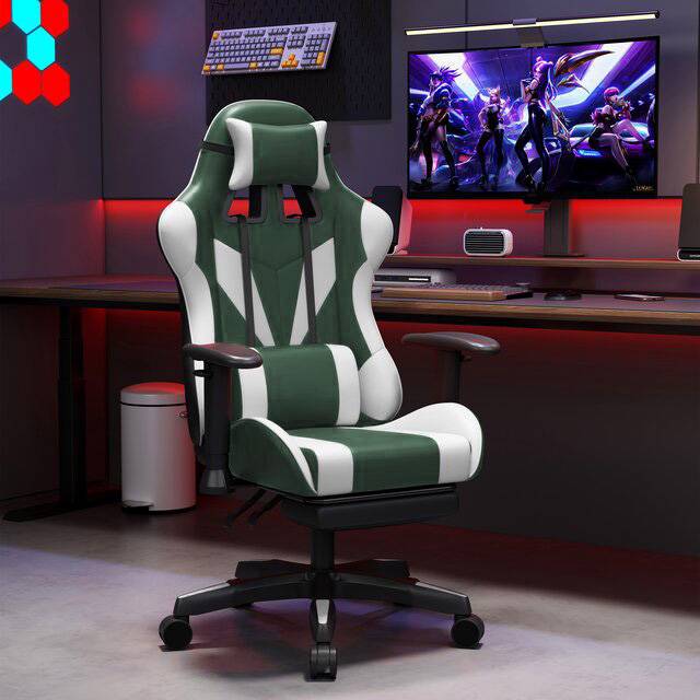 Raptor RGC-100 Gaming Chair Green & White - 2