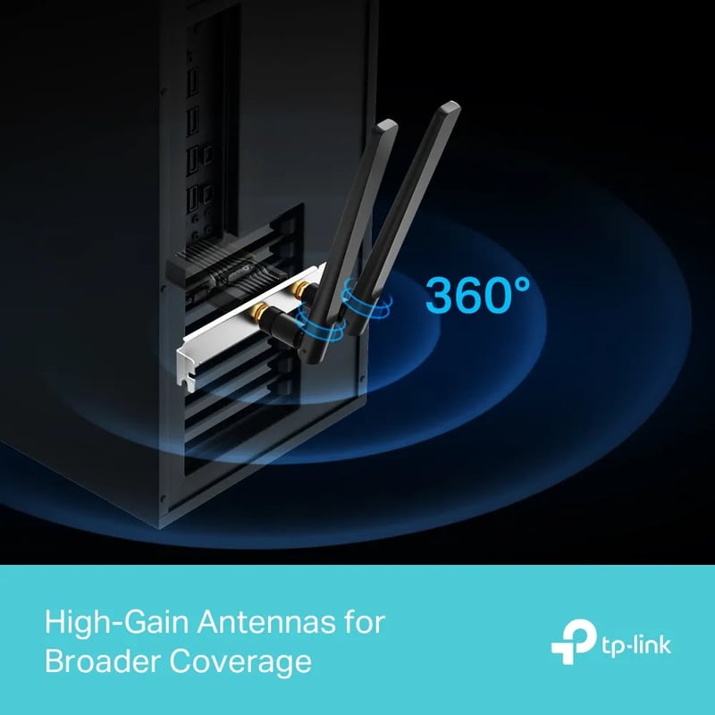 محول TP-Link Archer TX55E AX3000 WiFi 6 Bluetooth 5.3 PCIe - 7