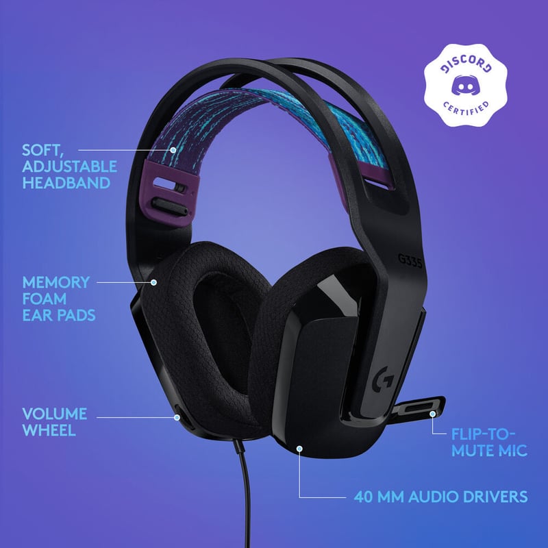 سماعات Logitech G335 سلكي مع ميكروفون أسود - 25