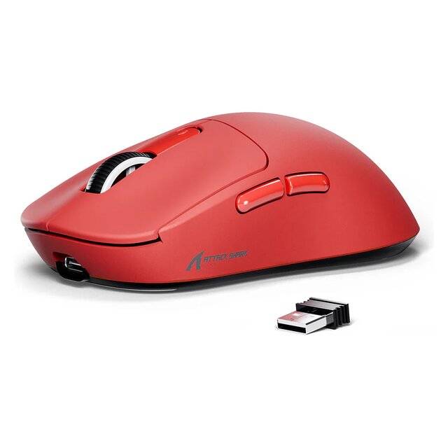 ماوس Attack Shark X3 26000 DPI Dual-Mode لاسلكي أحمر - 3