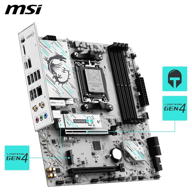 MSI B840M GAMING PLUS WIFI6E AMD AM5 DDR5 Micro-ATX Motherboard - 6