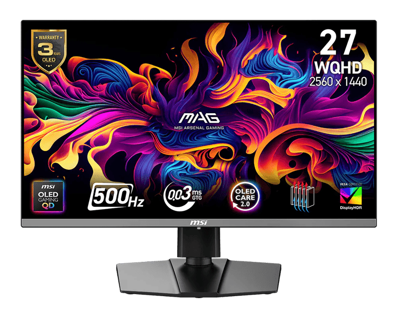 MSI MAG 272QP QD-OLED X50 27" 2K QHD 500Hz 0.03ms Gaming Monitor - 1