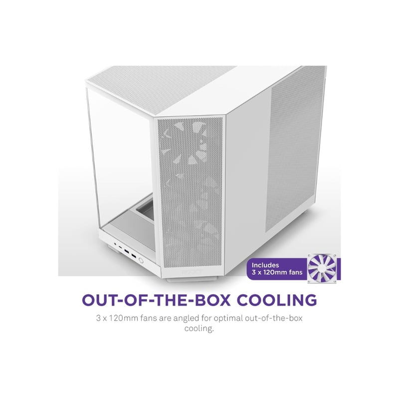 كيس NZXT H6 Flow Mid-Tower ATX أبيض - 4