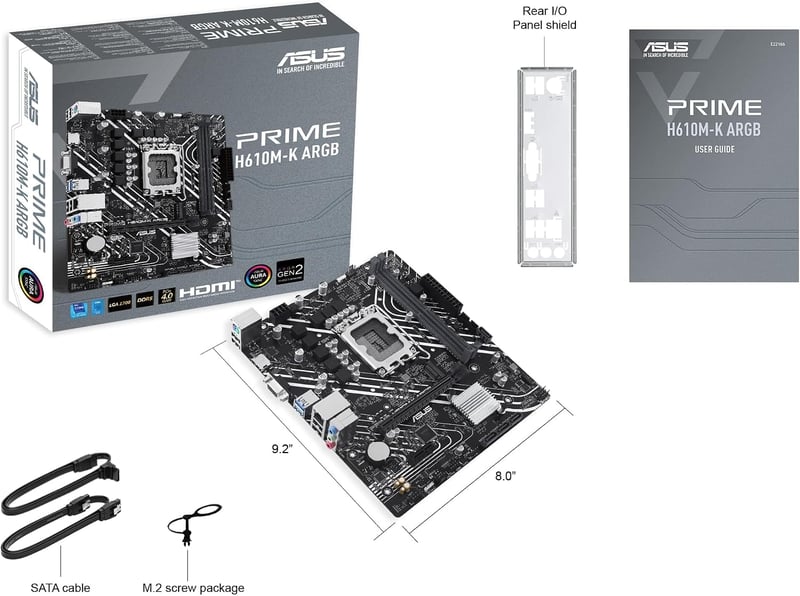 ASUS PRIME H610M-K D4 ARGB LGA 1700 Micro-ATX Motherboard - 8