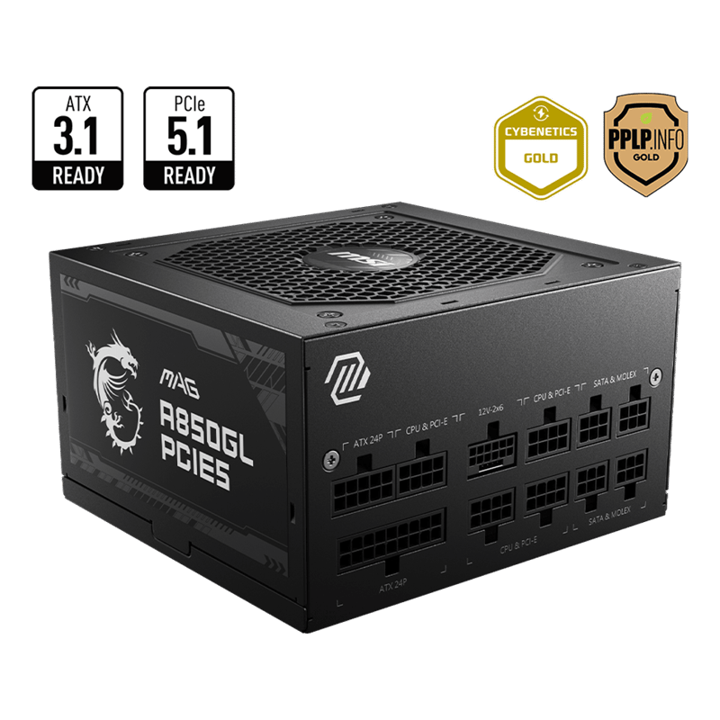 باور سبلاي MSI MAG A850GL 850W 80+ Gold فول مودولار - 1