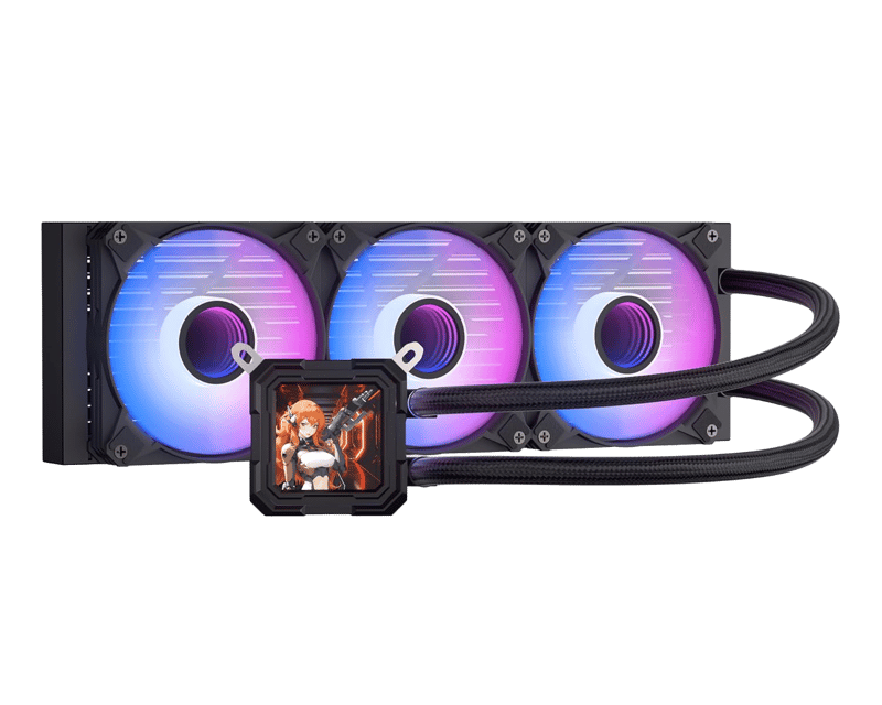 DarkFlash Wave DV360S 360mm AIO Liquid Cooler with LCD Screen Black - 9