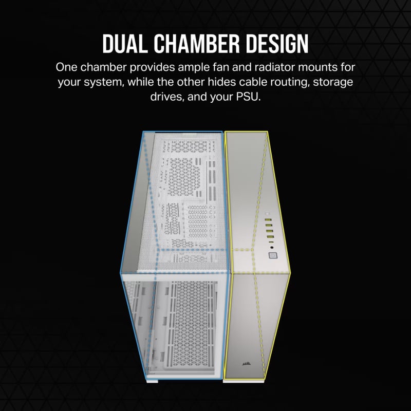 كيس Corsair 6500X Mid-Tower ATX رمادي ساتان زجاج مقسّى RGB - 5