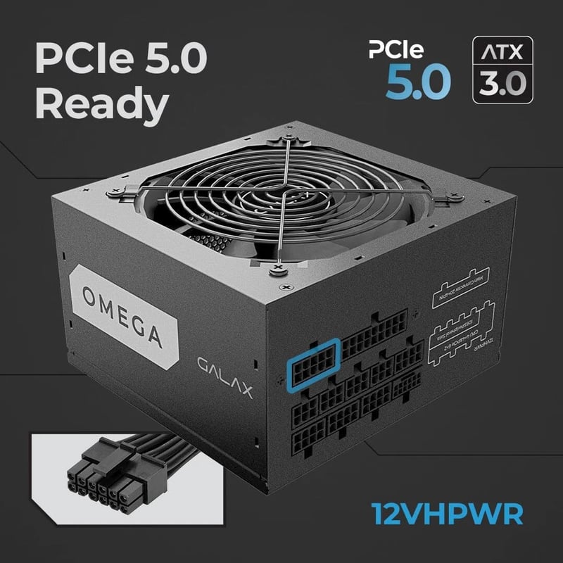 GALAX OMEGA GLX850 850W 80+ Gold Full Modular PCIe 5.0 Power Supply - 5