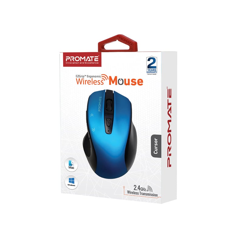 ماوس Promate Cursor EZGrip 1600 DPI لاسلكي أزرق - 5