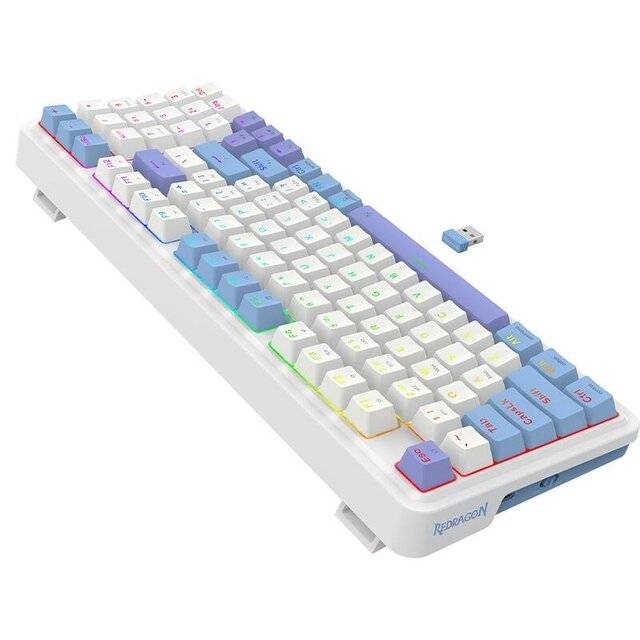 كيبورد Redragon K664 Gloria 96-percent ميكانيكي لاسلكي RGB أبيض - 3