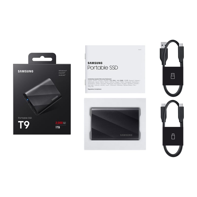 Samsung T9 4TB USB 3.2 Gen 2x2 Portable SSD Black - 4