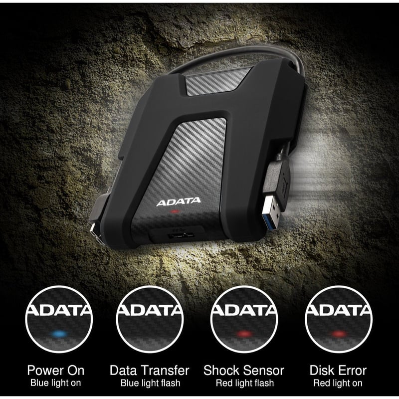 ADATA HD680 2TB USB 3.2 External HDD Blue - 3