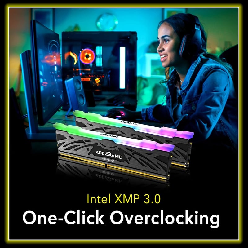 addlink AddGame Spider X5 32GB (2x16GB) DDR5 6400MHz CL38 RGB Silver - 5