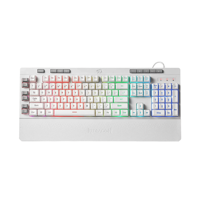 كيبورد Redragon Shiva K512 Full-Size غشائي سلكي RGB أبيض - 5
