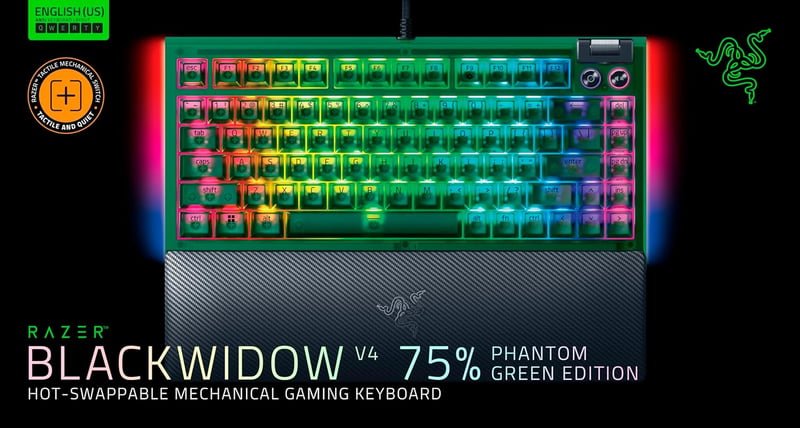 كيبورد Razer BlackWidow V4 75% Orange Tactile Hot-Swappable USB-C RGB - 4
