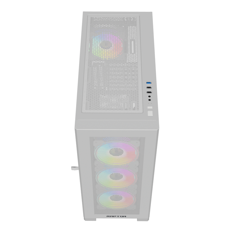 Raptor Arctic Hawk XL Mid-Tower ATX Case White Tempered Glass RGB - 10