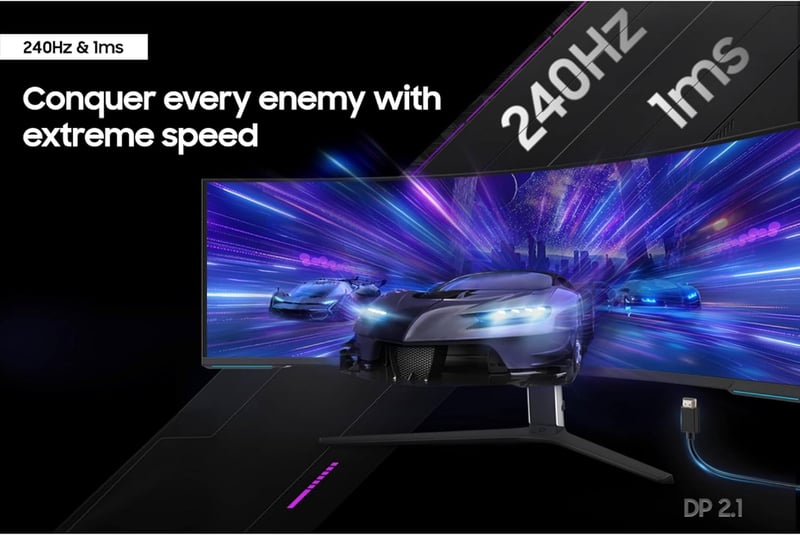 شاشة ألعاب سامسونج أوديسي نيو G9 G95NC منحنية فائقة الاتساع بحجم 57 بوصة (دقة Dual UHD - تقنية Quantum Mini-LED - تردد 240Hz - استجابة 1ms - انحناء 1000R) - 7