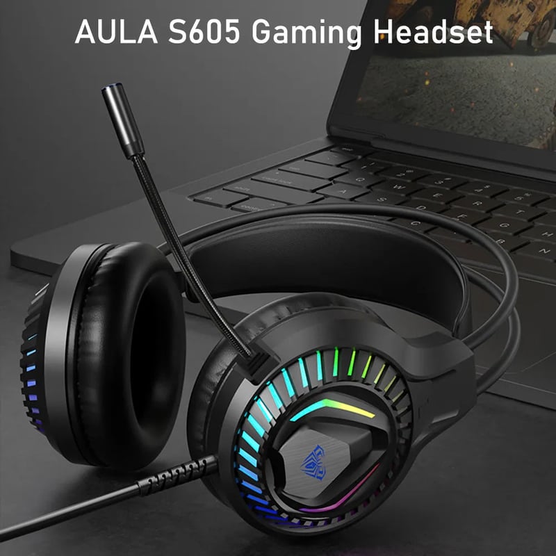 سماعات Aula S605 سلكية مع ميكروفون RGB - 9