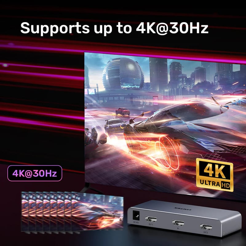 Unitek HDMI 1.4 Splitter 1 In 2 Out 4K@30Hz Adapter - 9