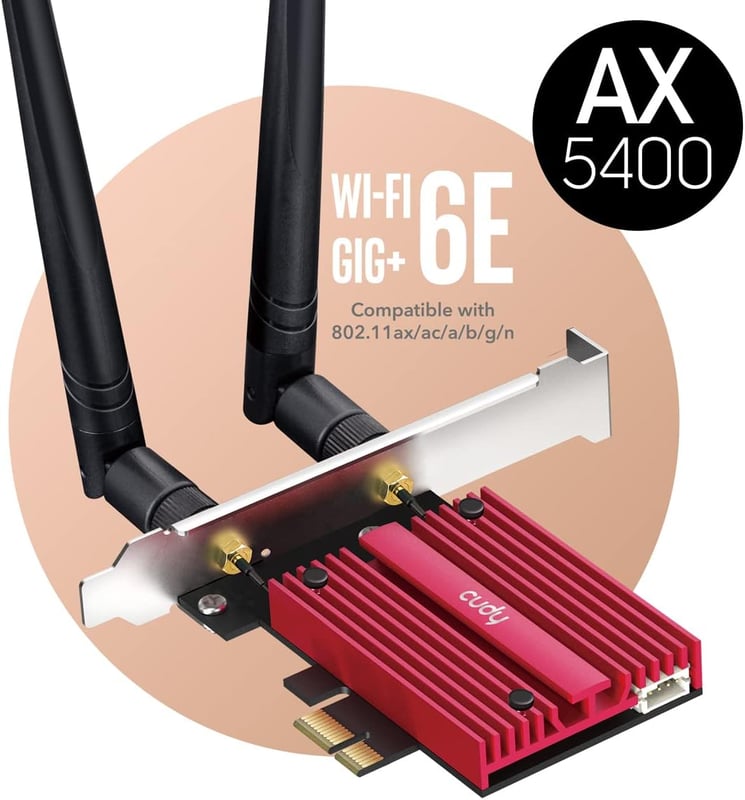 راوتر Cudy WE3000S AX5400 Wi-Fi 6E Tri-Band PCIe Bluetooth 5.3 - 10
