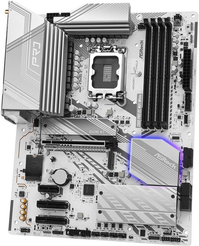 ASRock Z890 Pro RS WiFi White LGA 1851 ATX Motherboard DDR5 PCIe 5.0 Thunderbolt 4 - 5