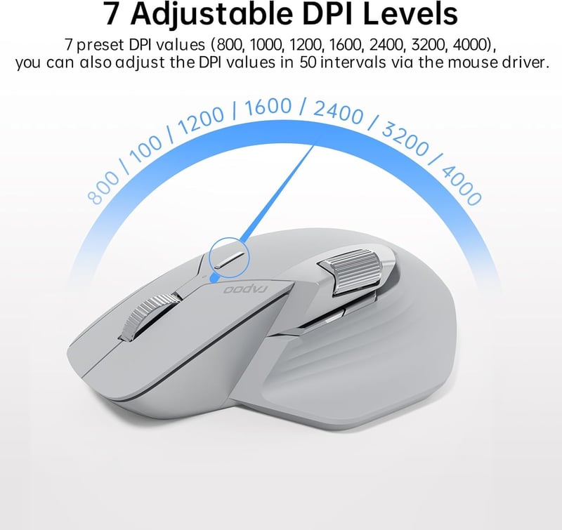 ماوس Rapoo MT760 4000 DPI 2.4GHz Bluetooth أبيض - 4