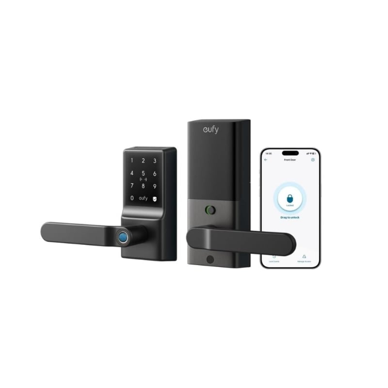 Eufy Smart Lever Lock C33 Fingerprint Wi-Fi Door Lock Black - 1