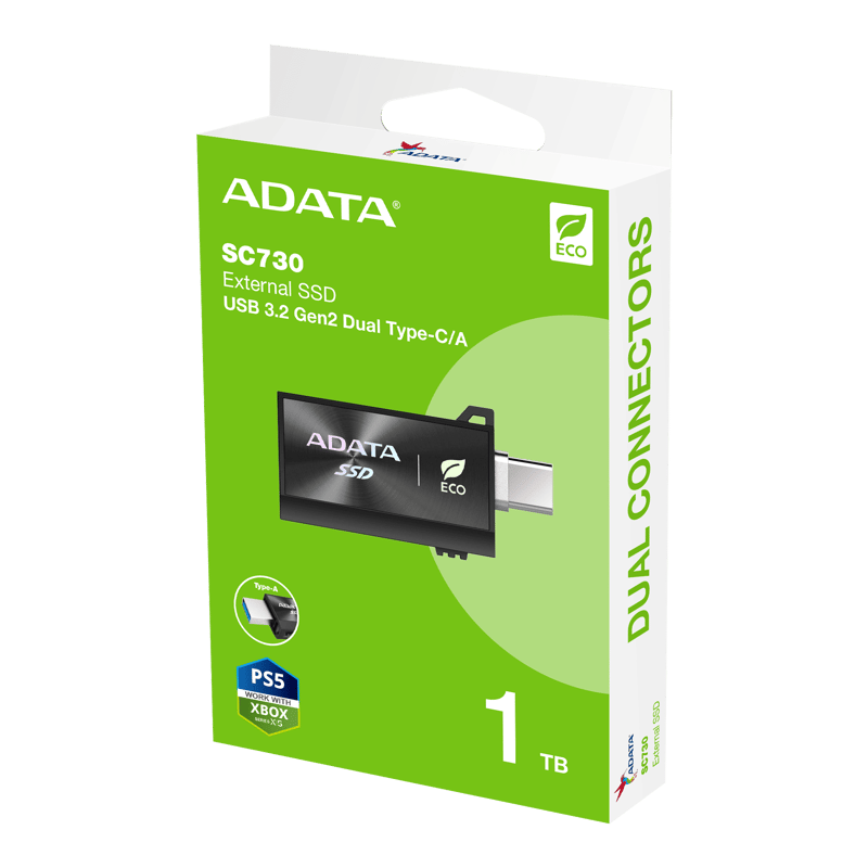هارد خارجي ADATA SC730 1TB USB 3.2 Dual Connector 600MB/s أسود - 7