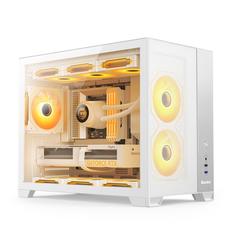 كيس Huntkey F820 Mid-Tower ATX أسود زجاج مقوى - 3