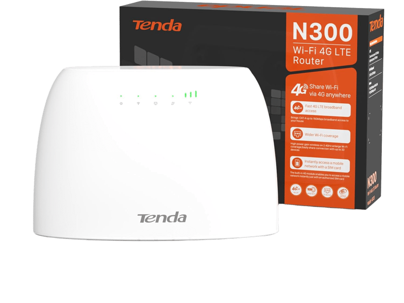 راوتر Tenda 4G03 Pro N300 4G LTE واي فاي متنقل - 9