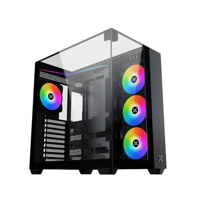 XIGMATEK Aqua V Arctic Mid-Tower ATX Case Black Tempered Glass - 4
