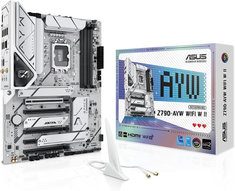 مذربورد أسوس Z790-AYW WiFi W II لمعالجات LGA 1700 مقاس ATX مع DDR5 و PCIe 5.0 و Wi-Fi 6 - 1