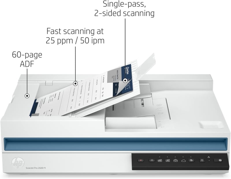 HP ScanJet Pro 2600f1 A4 Duplex Scanner 25ppm 600dpi ADF - 3