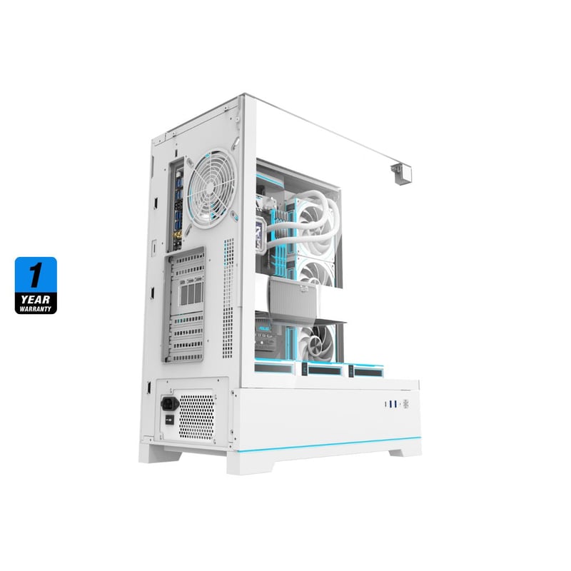 DarkFlash DY450L Pro Mid-Tower ATX Case White Tempered Glass - 4