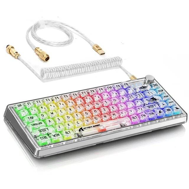 كيبورد Attack Shark K75RGB 80% TKL Hot-Swappable سلكي RGB أبيض - 1