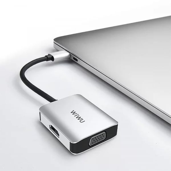 محول USB WiWU Alpha A20VH من USB-C إلى HDMI/VGA - 4