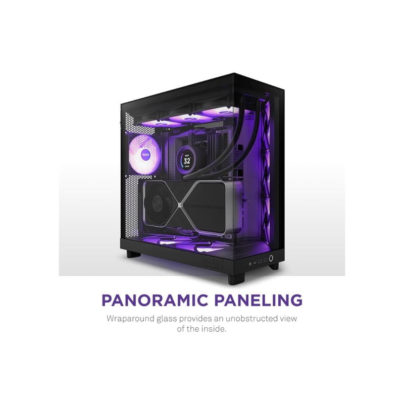 كيس NZXT H6 Flow RGB Compact Dual-Chamber برج متوسط Mini-ITX أسود - 3