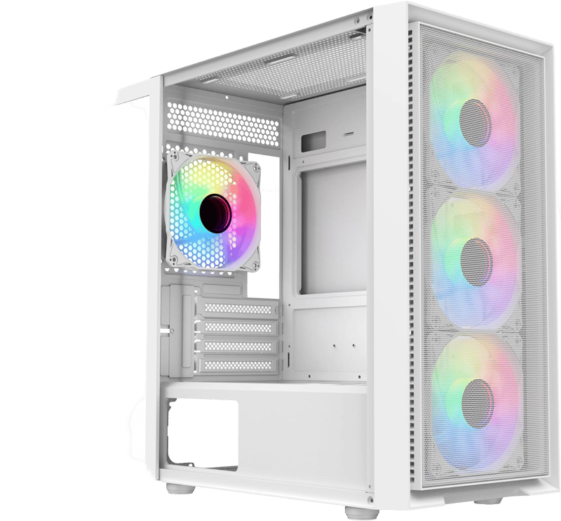 SAMA M-ATX Mini-Tower Case White Tempered Glass - 9