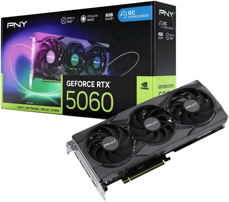 PNY GeForce RTX 5060 8GB GDDR7 Triple Fan OC Edition - 8