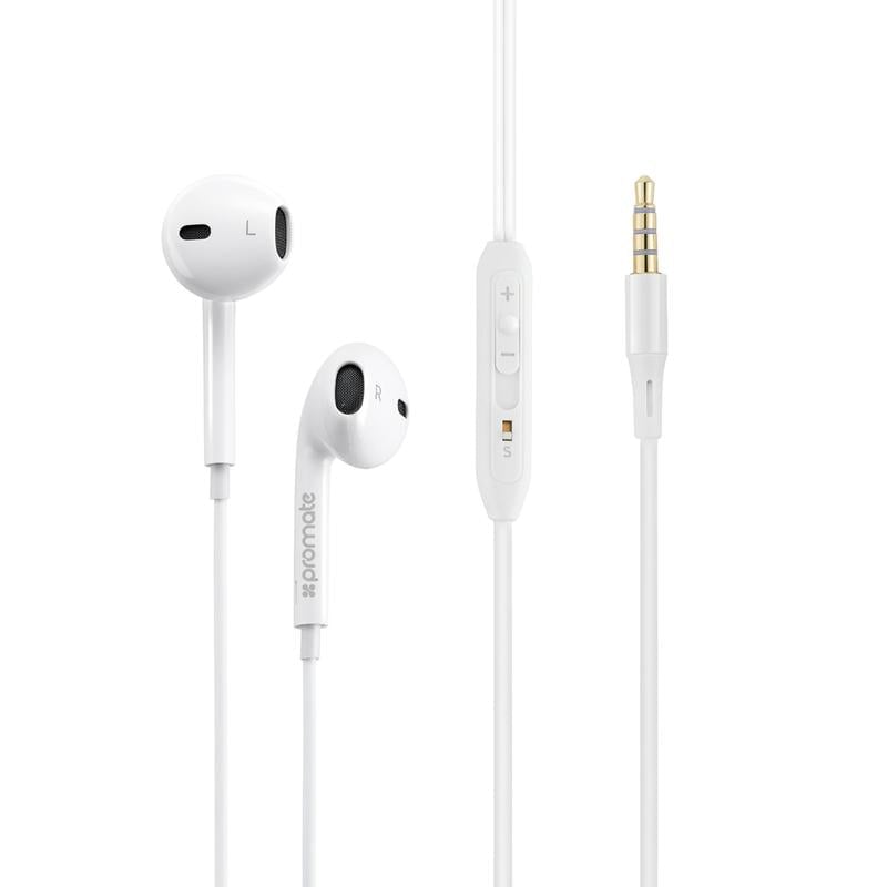 Promate gearPod-IS2 Wired Earbuds with Mic 3.5mm White - 7