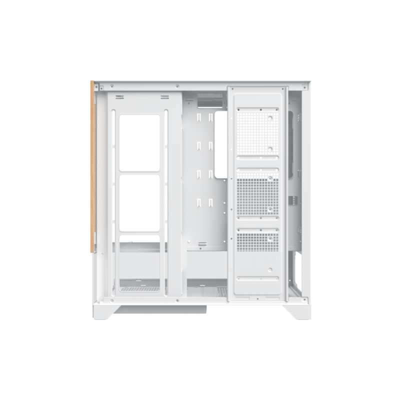 كيس XIGMATEK Endorphin WD Mid-Tower ATX أبيض بواجهة خشبية وزجاج مقسى - 3