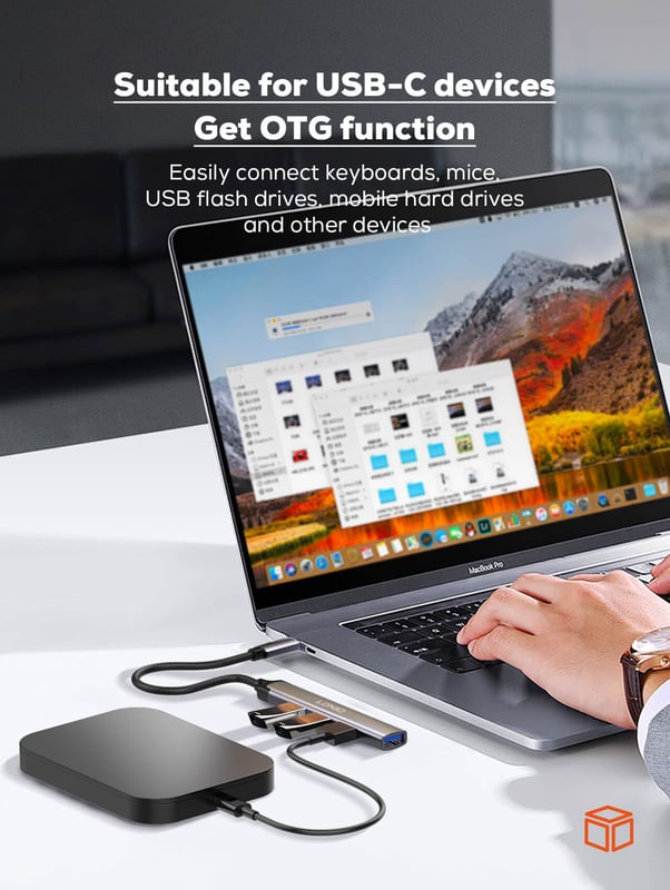 محول USB LDNIO DS-34U 4 في 1 USB-C بـ 1xUSB 3.0 و 3xUSB 2.0 بسرعة 5Gbps - 10