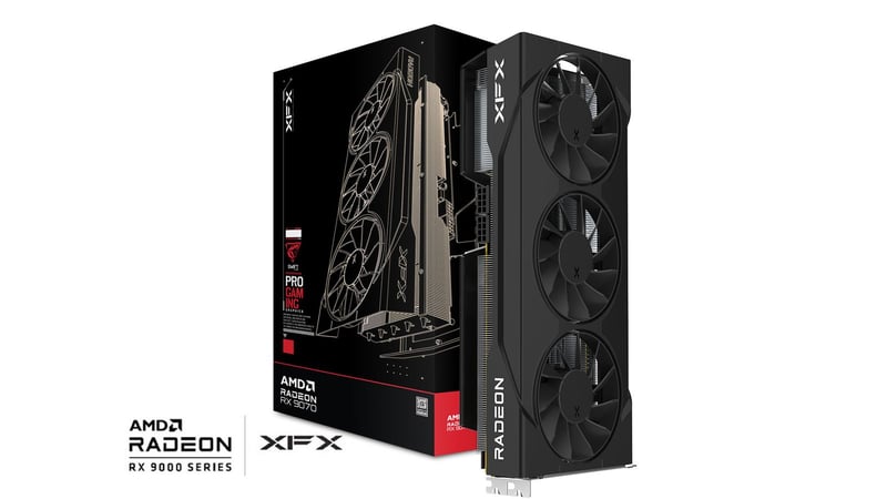 XFX Swift AMD Radeon RX 9070 GRE Black Triple Fan Gaming Edition 12GB Graphics Card - 1