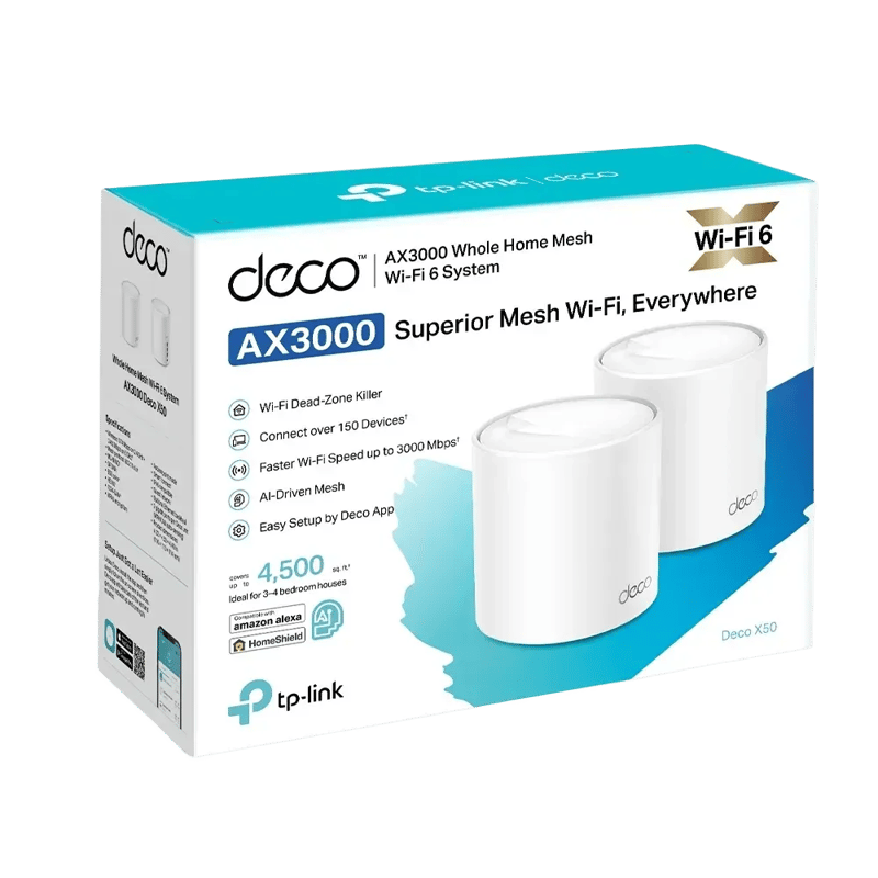 TP-Link Deco X50 AX3000 WiFi 6 Dual-Band Mesh System 2-Pack - 2